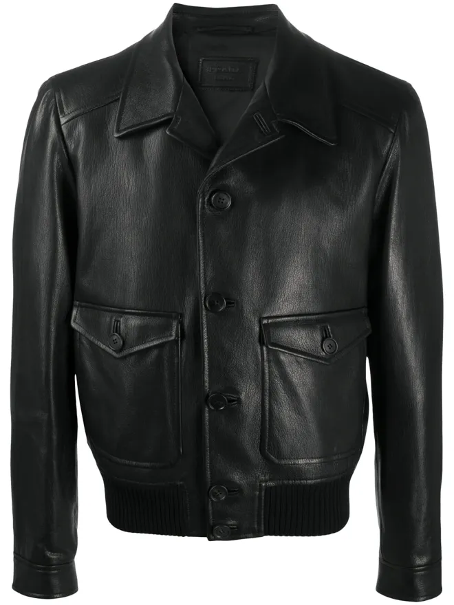Prada Prada スプレッドカラー レザー ジャケットの商品画像