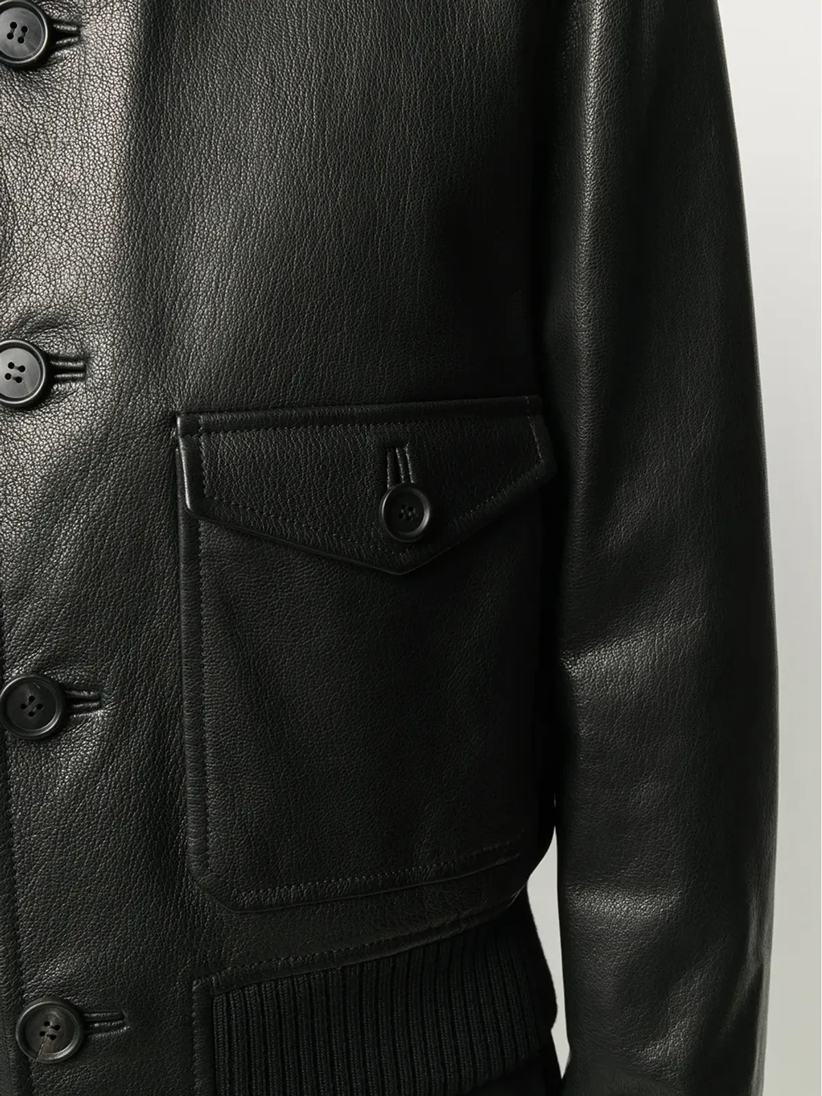 Prada スプレッドカラー レザー ジャケット - 画像5