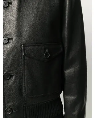 Prada スプレッドカラー レザー ジャケット - サムネイル5