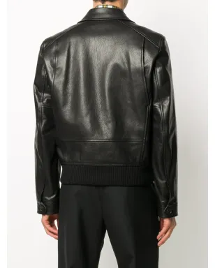 Prada スプレッドカラー レザー ジャケット - サムネイル4