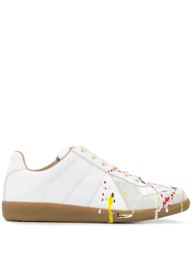 Maison Margiela Maison Margiela レプリカ ペイントスプラッター スニーカー - Whiteの商品画像