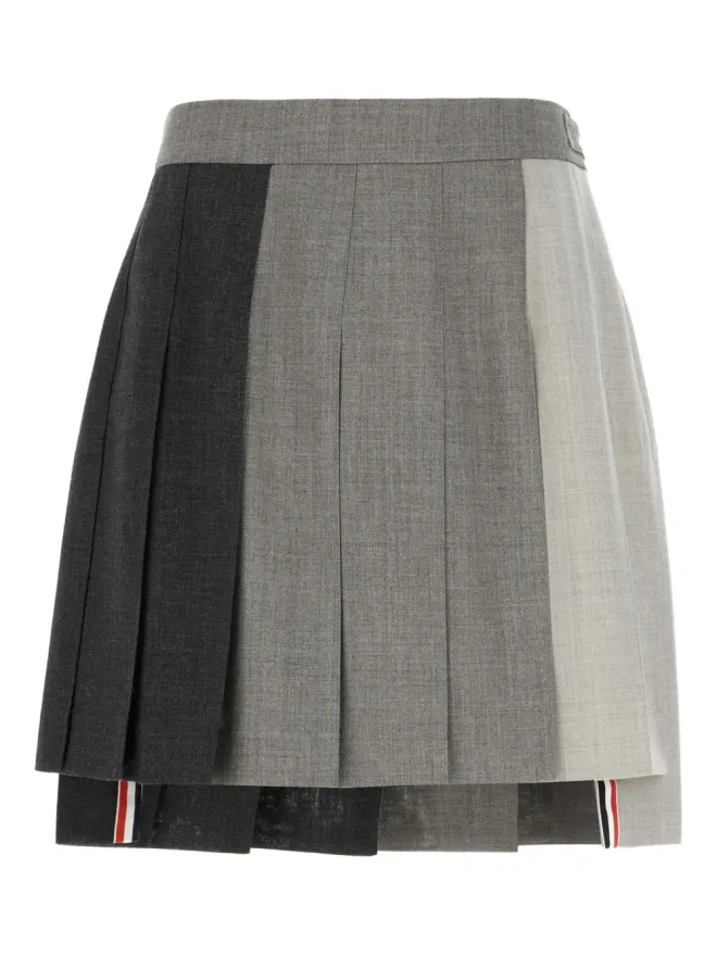Thom Browne Thom Browne ドロップドバックプリーツミニスカート - グレーの商品画像
