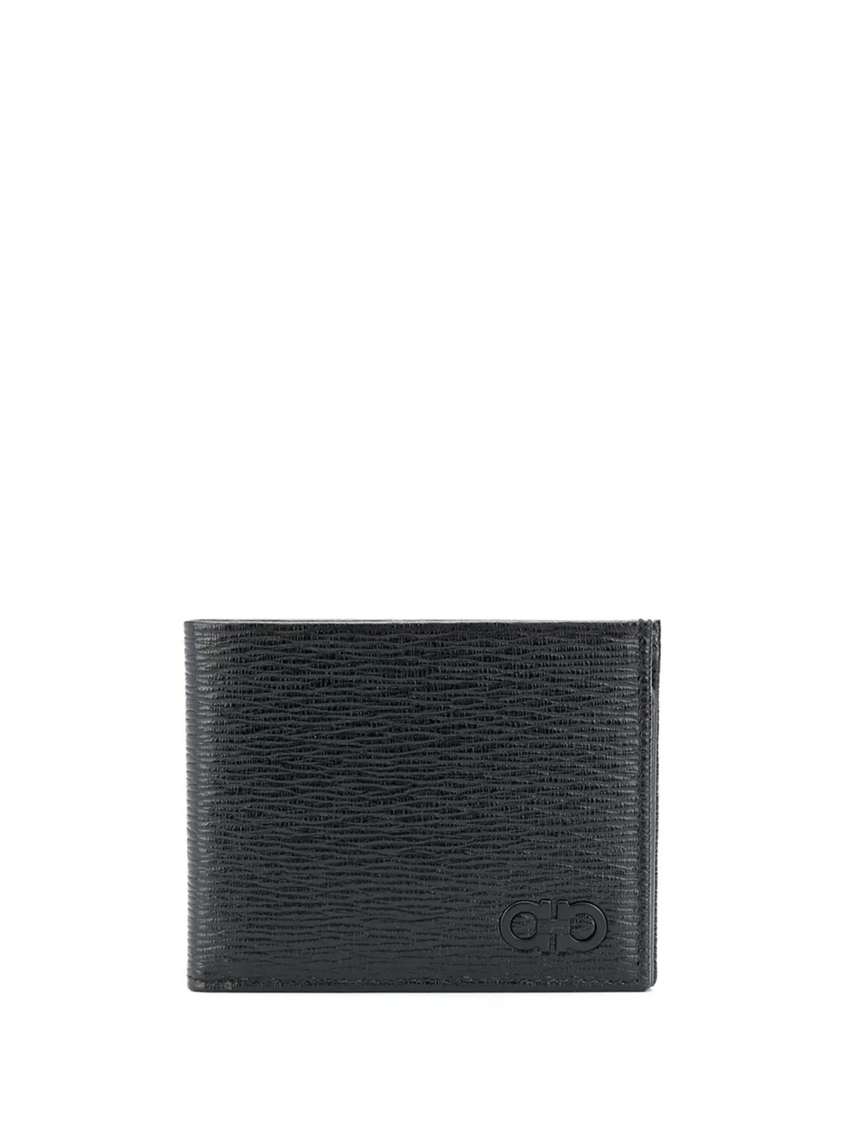 Ferragamo レザー折りたたみウォレット - ブラック - 画像1
