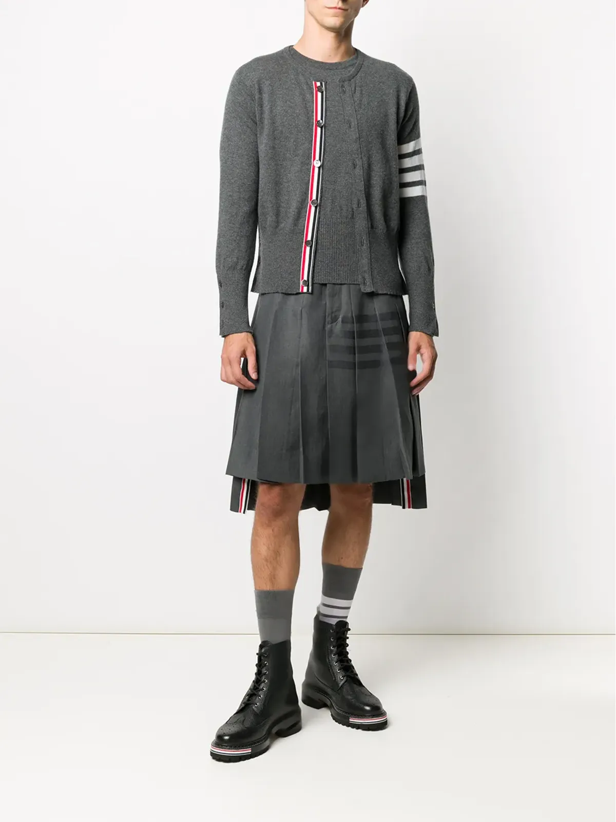 Thom Browne 4-Bar クルーネック カーディガン - 画像2