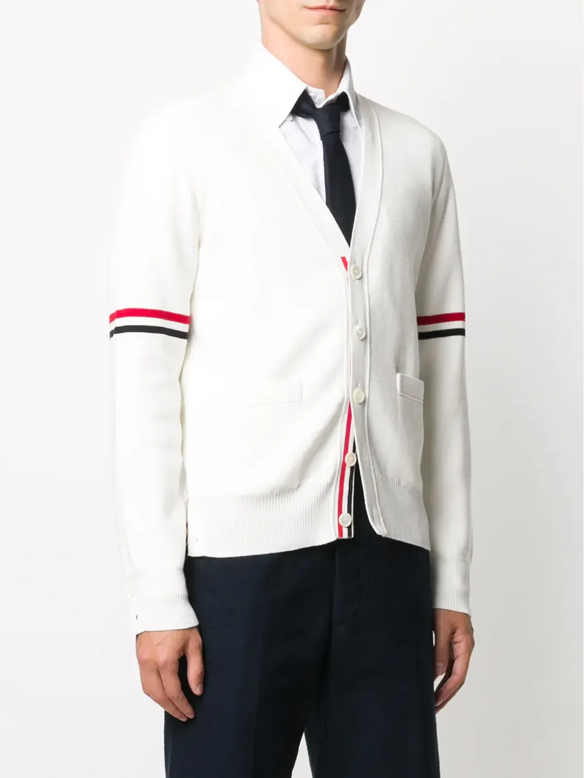 Thom Browne トリコロール4バー カーディガン - 画像3