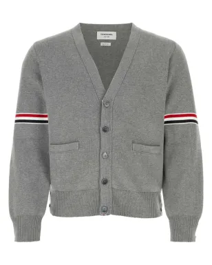 Thom Browne ミラノステッチストライプアームバンドカーディガン - グレー - サムネイル1