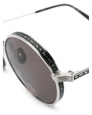Matsuda round-frame logo sunglasses - Silver - サムネイル3