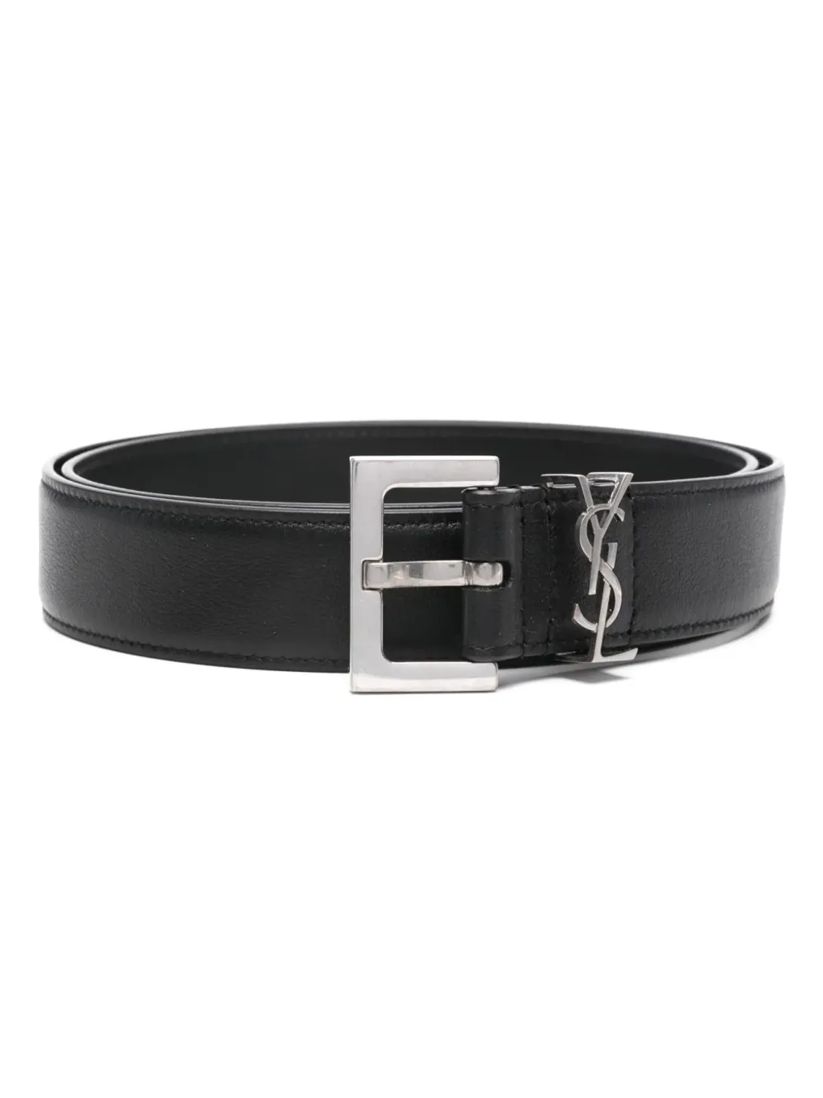 Saint Laurent モノグラム・スムースレザー ベルト ブラック - 画像1
