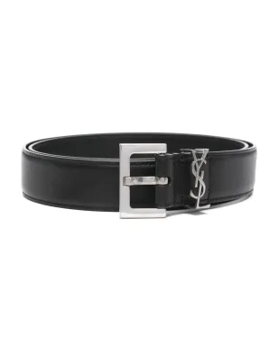 Saint Laurent モノグラム・スムースレザー ベルト ブラック - サムネイル1