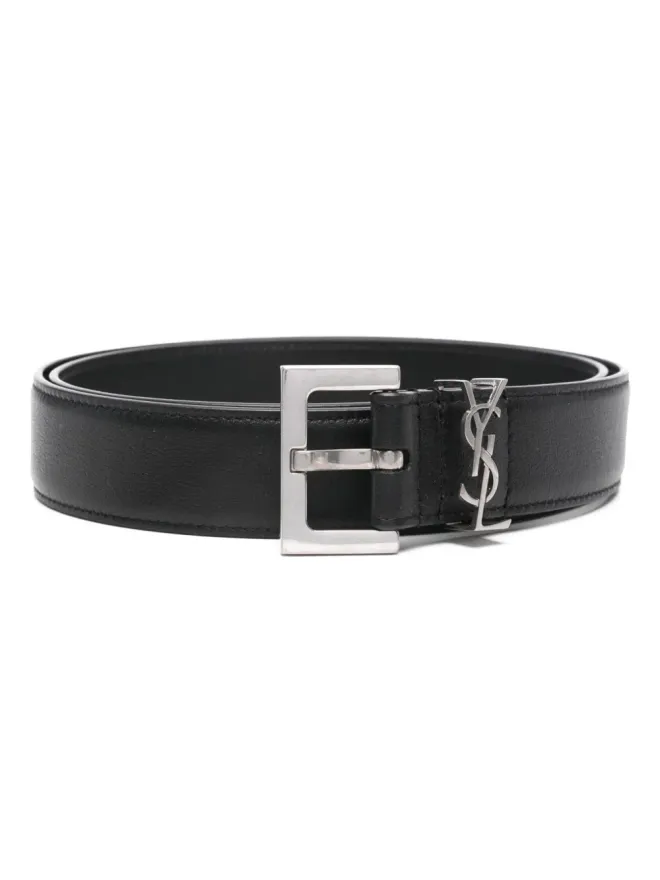 Saint Laurent Saint Laurent モノグラム・スムースレザー ベルト ブラックの商品画像