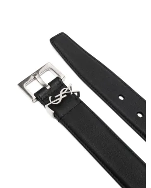 Saint Laurent モノグラム・スムースレザー ベルト ブラック - サムネイル2