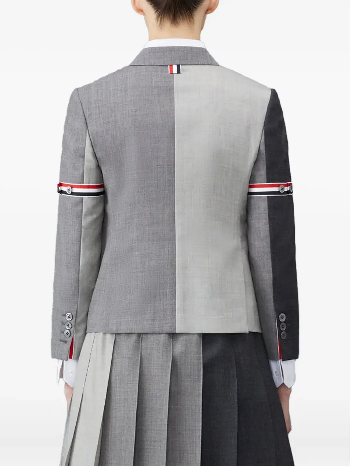 Thom Browne Fun-Mix 2ply fresco panelled blazer - Grey - 画像3