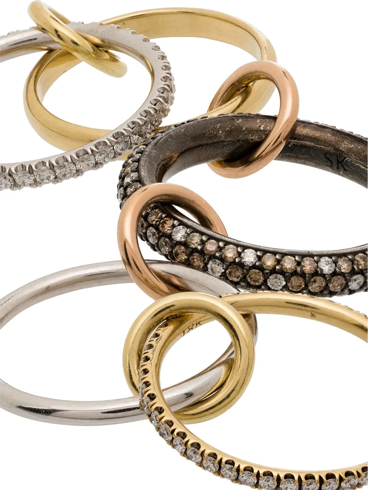 Spinelli Kilcollin 14K イエローゴールド スタック レオ ダイヤモンド リング - 画像3