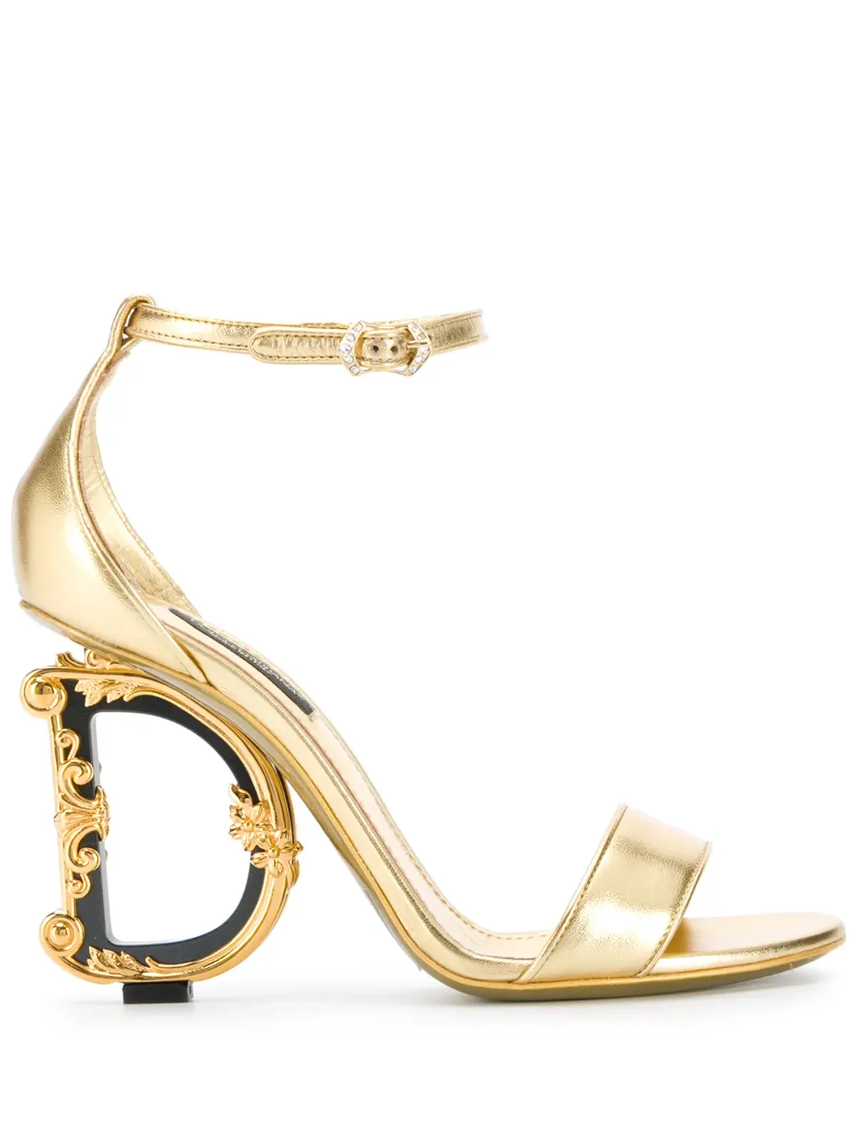 Dolce & Gabbana Keira nappa mordore heeled sandals - Gold - 画像1