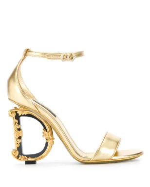 Dolce & Gabbana Keira nappa mordore heeled sandals - Gold - サムネイル1