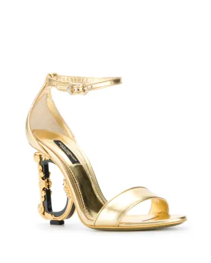 Dolce & Gabbana Keira nappa mordore heeled sandals - Gold - サムネイル2