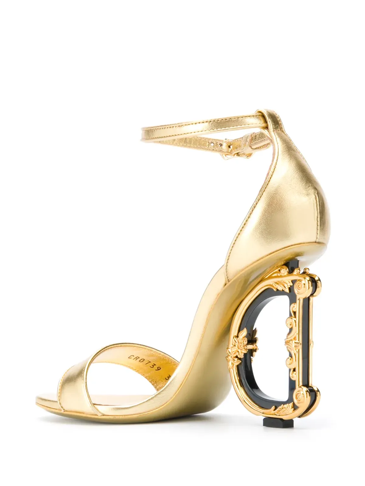 Dolce & Gabbana Keira nappa mordore heeled sandals - Gold - 画像3