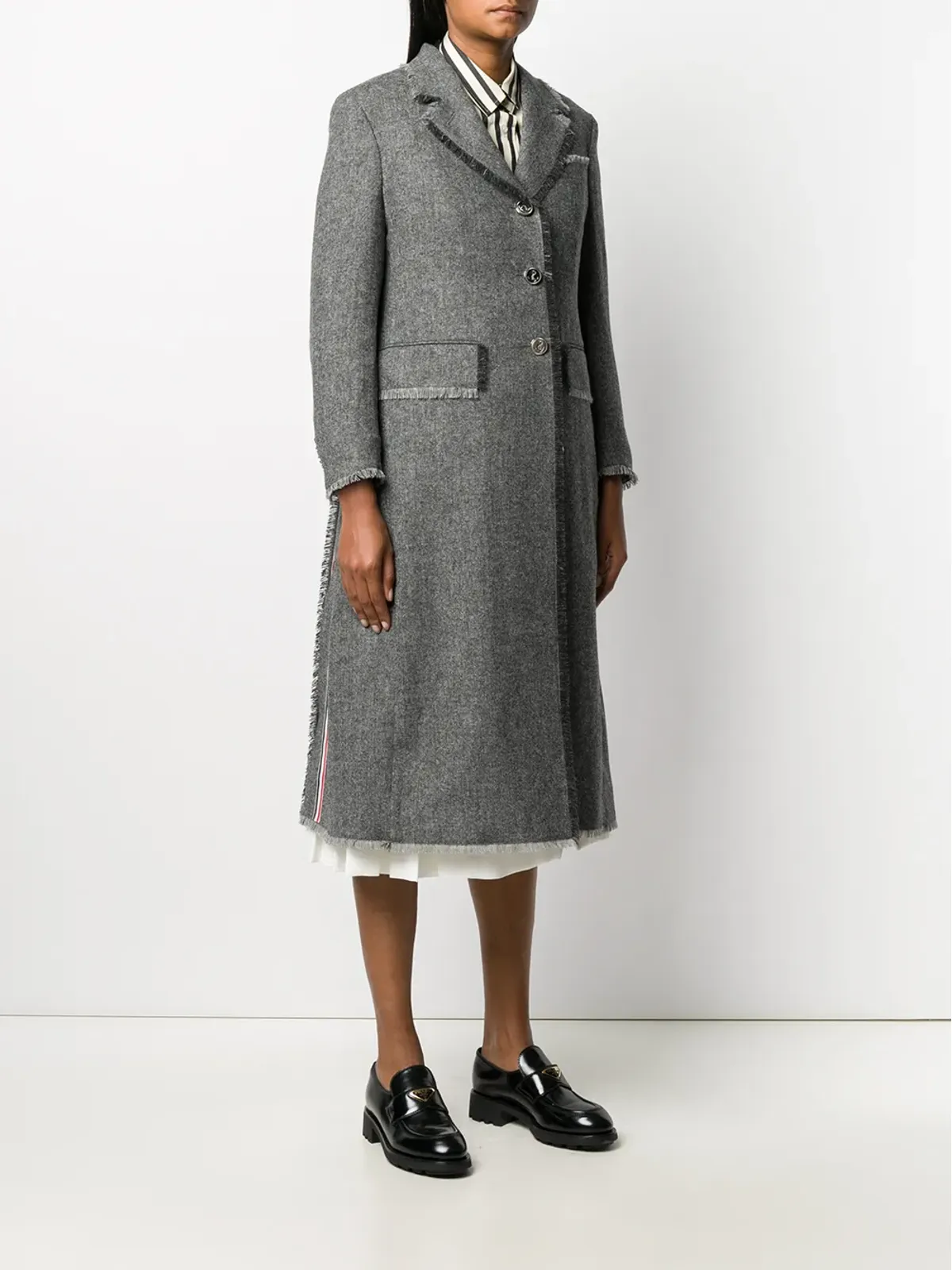 Thom Browne RWB-stripe coat - Grey - 画像3