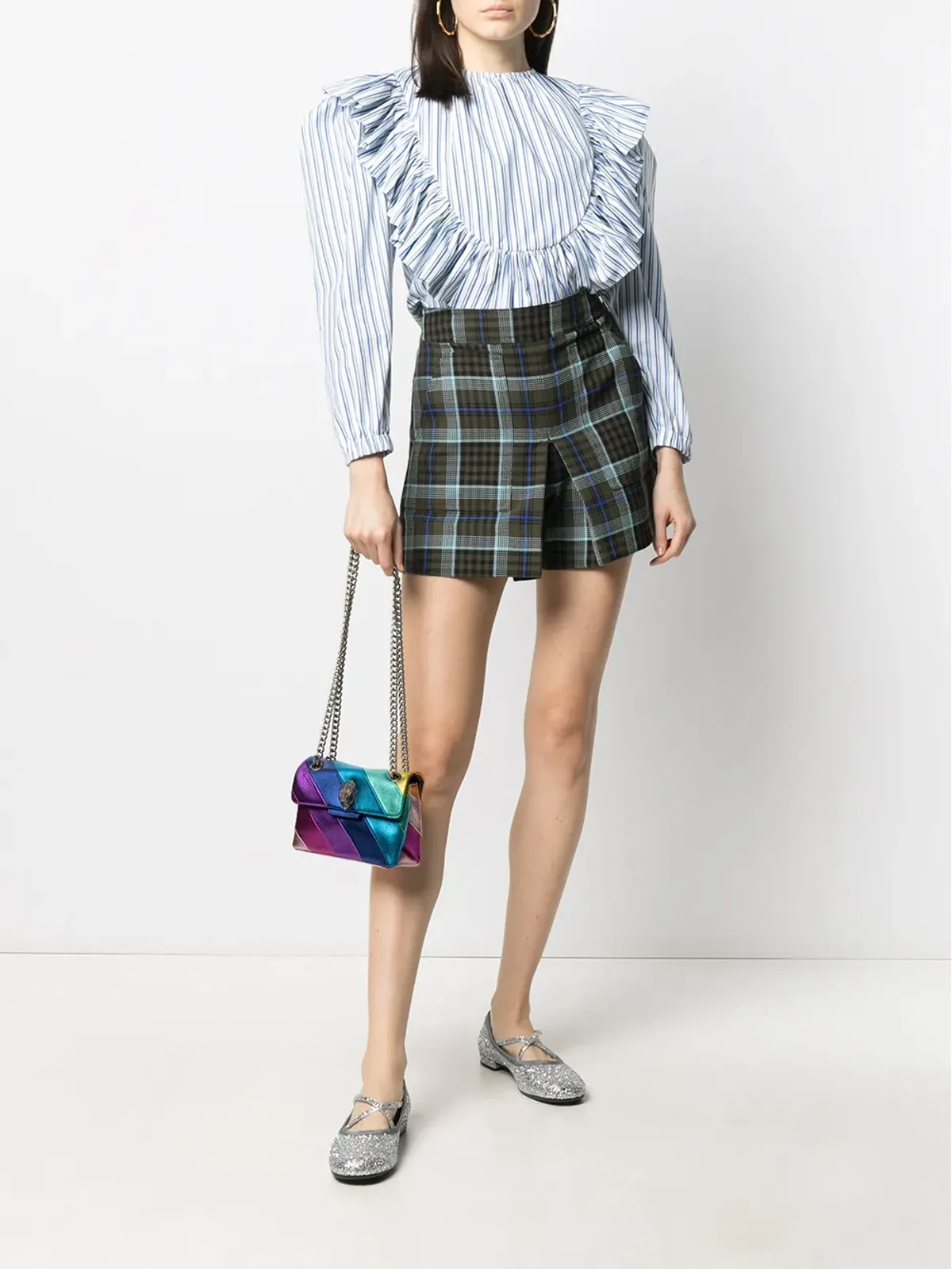 Kurt Geiger London Kensington ストライプ柄クロスボディバッグ - Blue - 画像2
