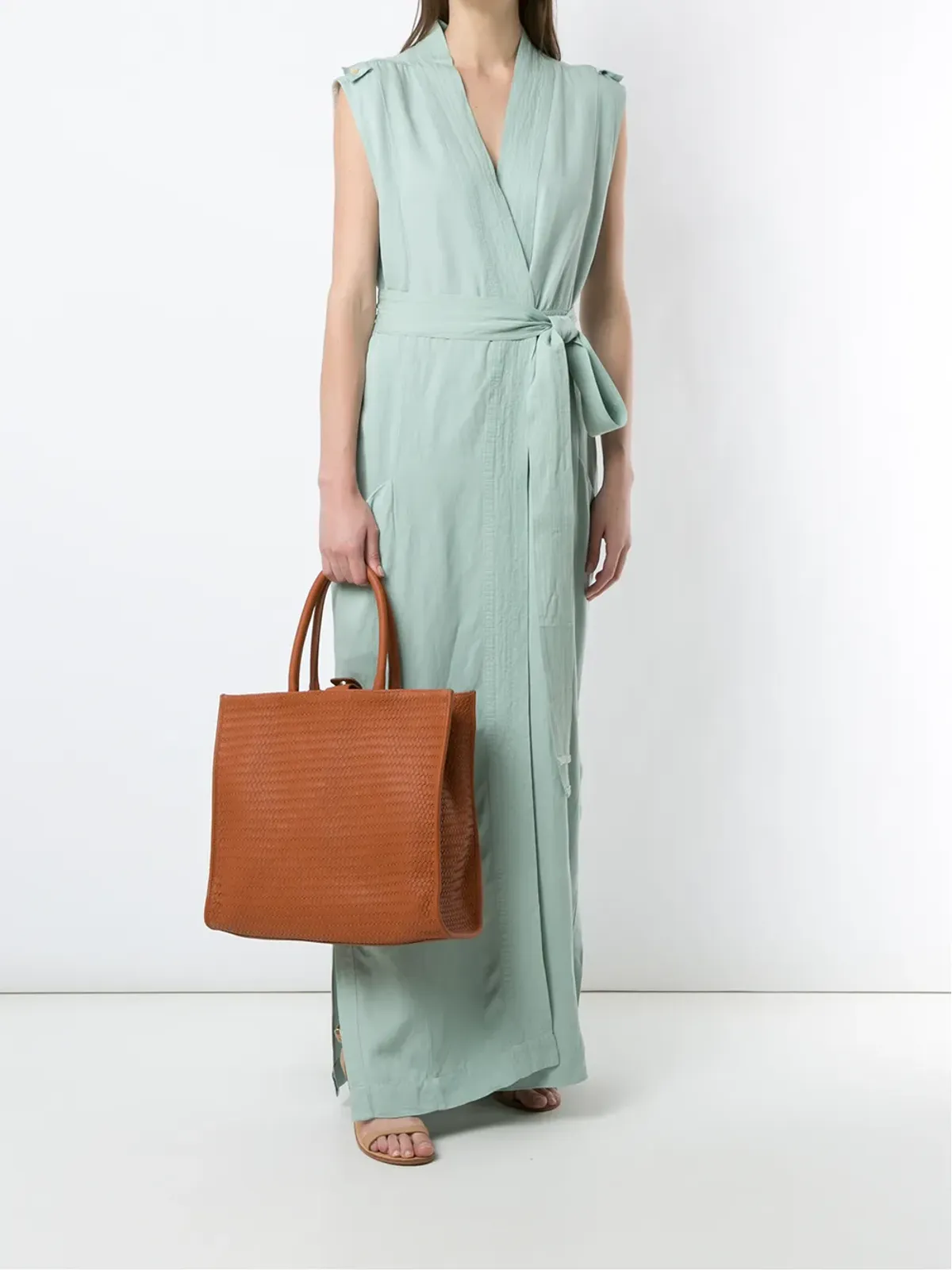 Sarah Chofakian レザー編み込みトートバッグ - 画像2