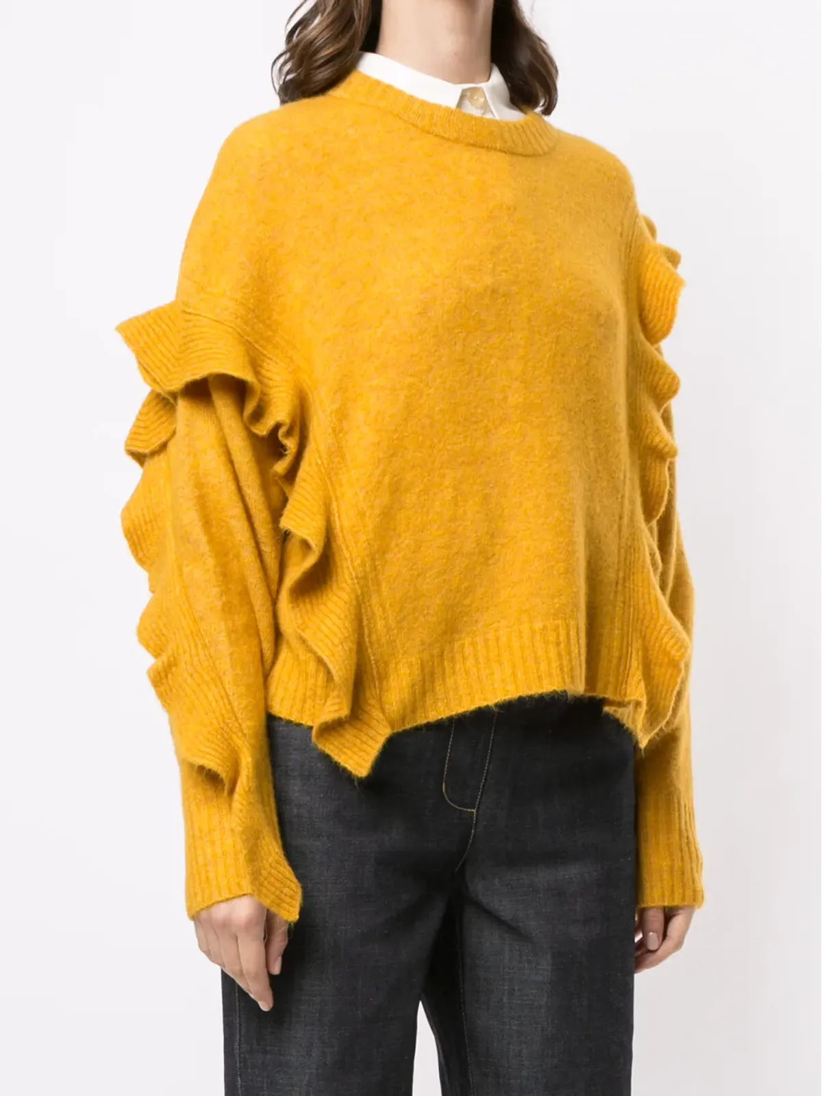 3.1 Phillip Lim クロップド丈ラッフルニット - 画像3