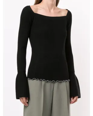 3.1 Phillip Lim リブ編みオープンネックトップ - サムネイル3