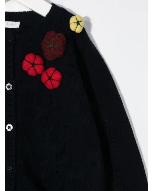 Il Gufo 花刺繍カーディガン - ブルー - サムネイル3