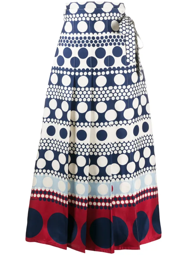 Valentino Garavani Valentino Garavani ストライプ＆ドット柄スカートの商品画像