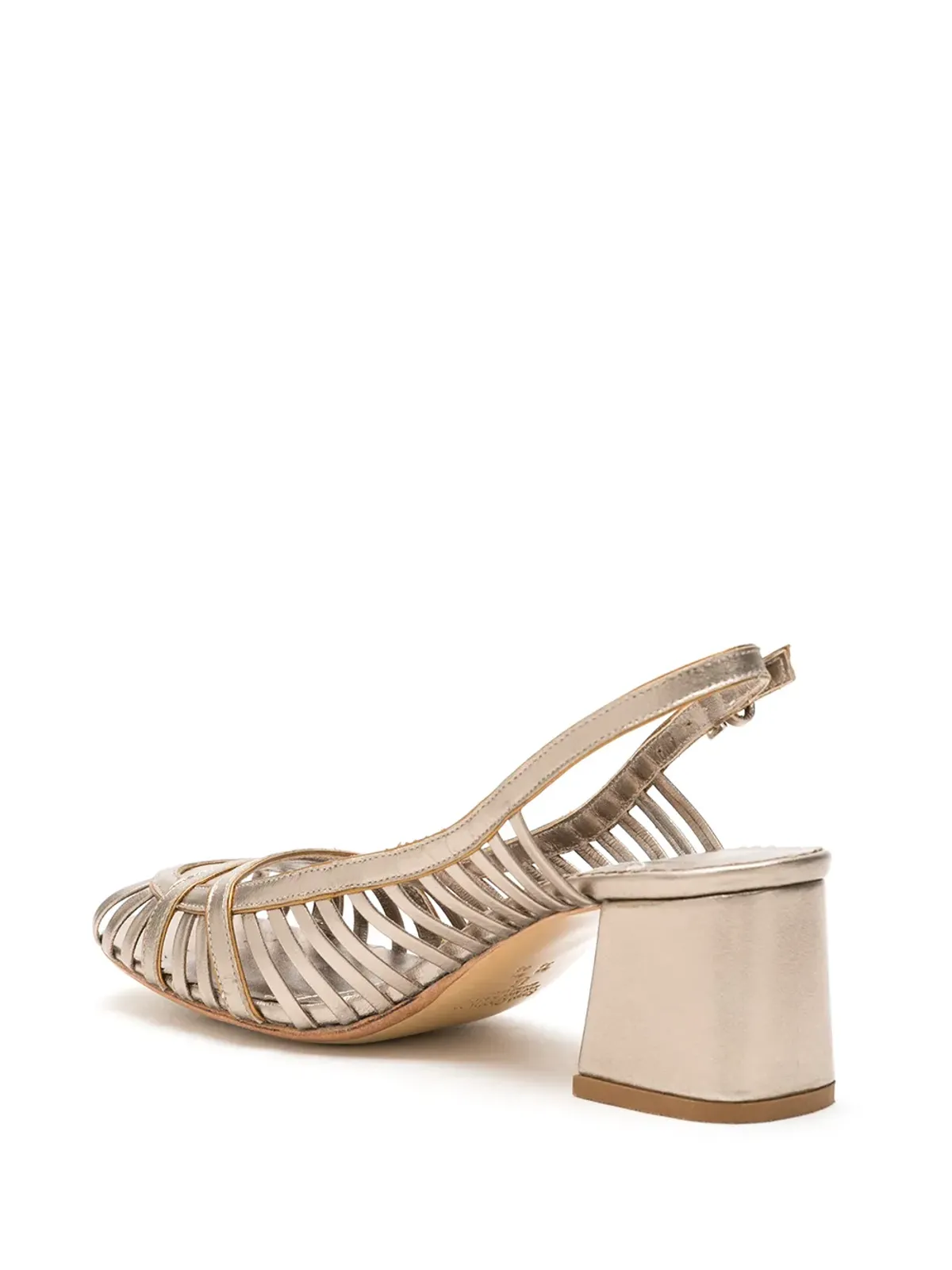 Sarah Chofakian leather Jezz sandals - Gold - 画像3