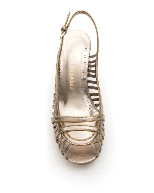 Sarah Chofakian leather Jezz sandals - Gold - サムネイル4
