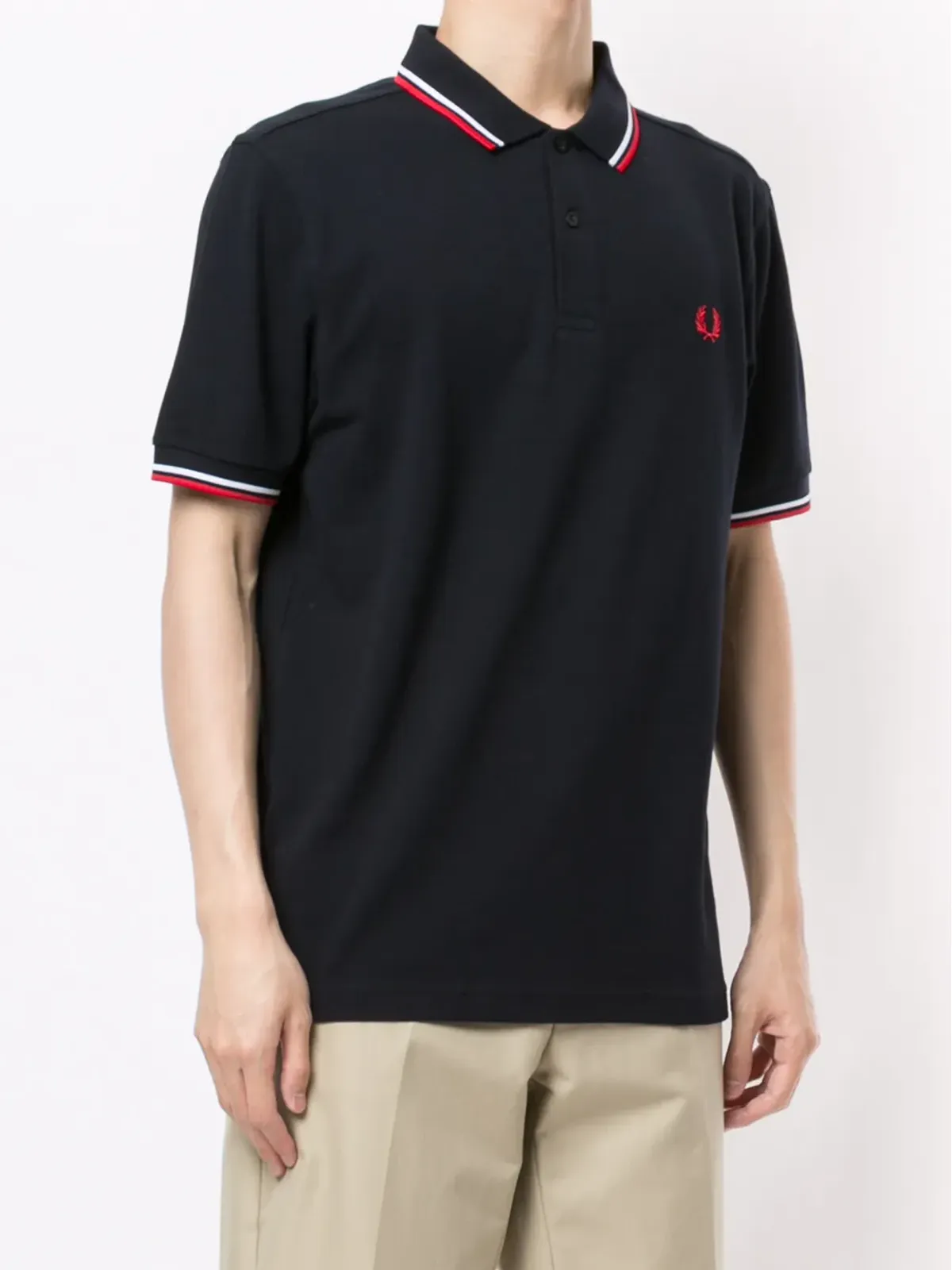 Fred Perry ストライプトリム ロゴ ポロシャツ - 画像3