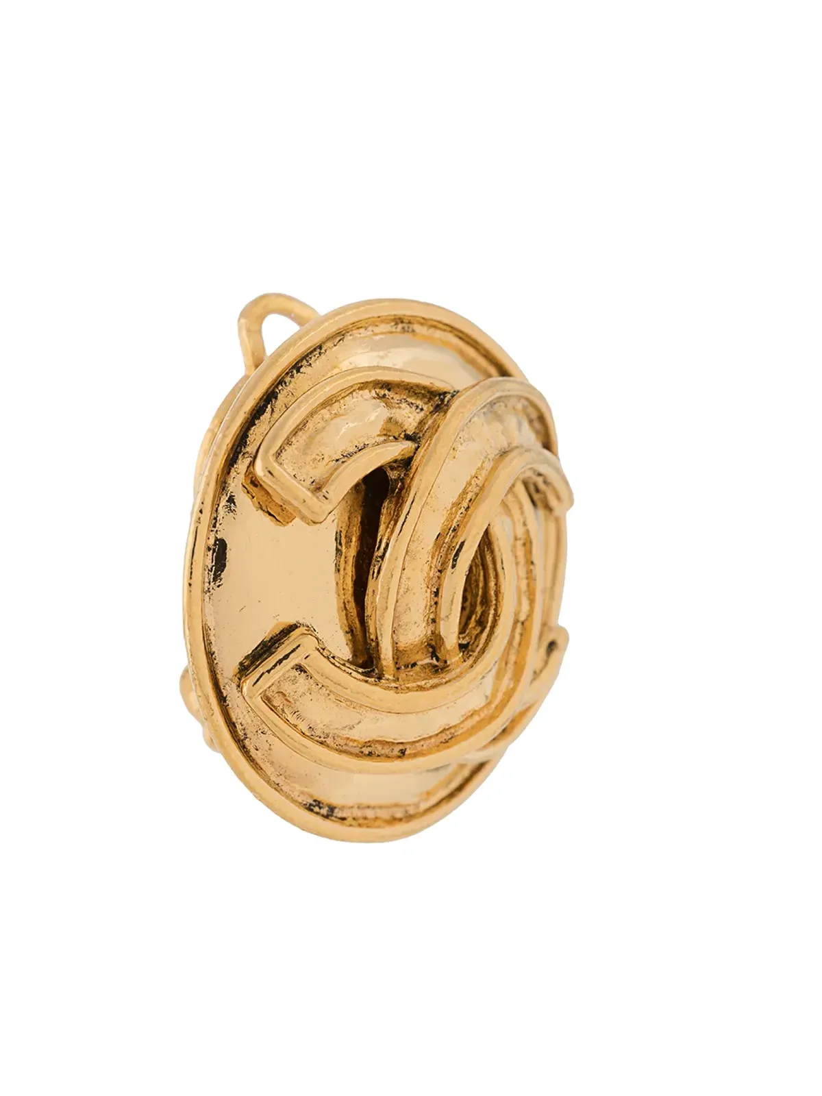 CHANEL Pre-Owned CCボタンイヤリング - ゴールド - 画像3