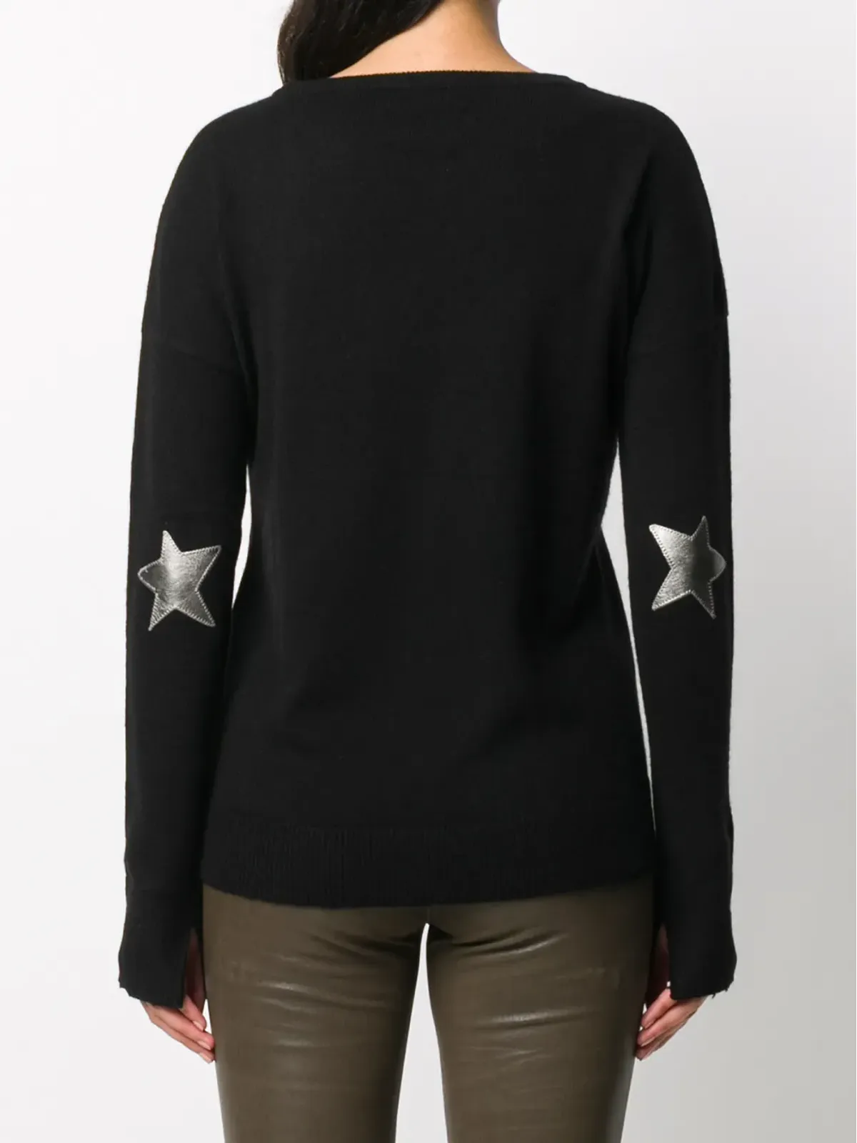 Zadig&Voltaire 星パッチ編み込みセーター（ブラック） - 画像4