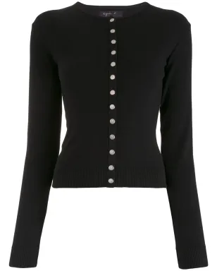 agnès b. Swing snap cardigan - Black - サムネイル1