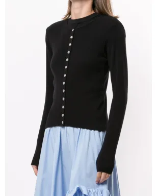 agnès b. Swing snap cardigan - Black - サムネイル3
