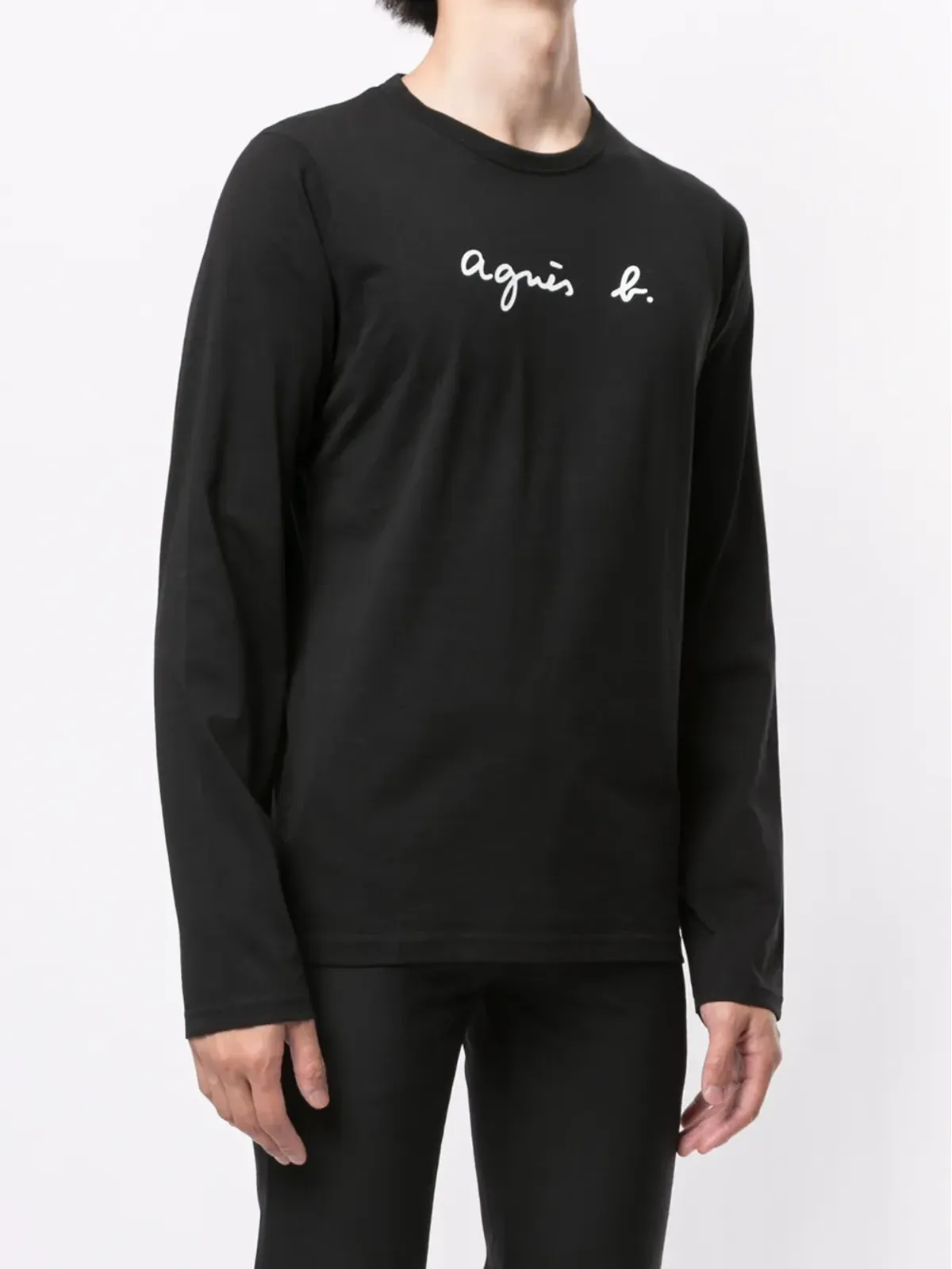 agnès b. ロゴプリント長袖Tシャツ - ブラック - 画像3