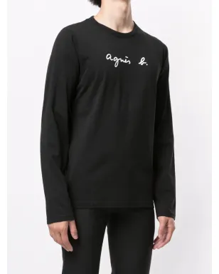 agnès b. ロゴプリント長袖Tシャツ - ブラック - サムネイル3