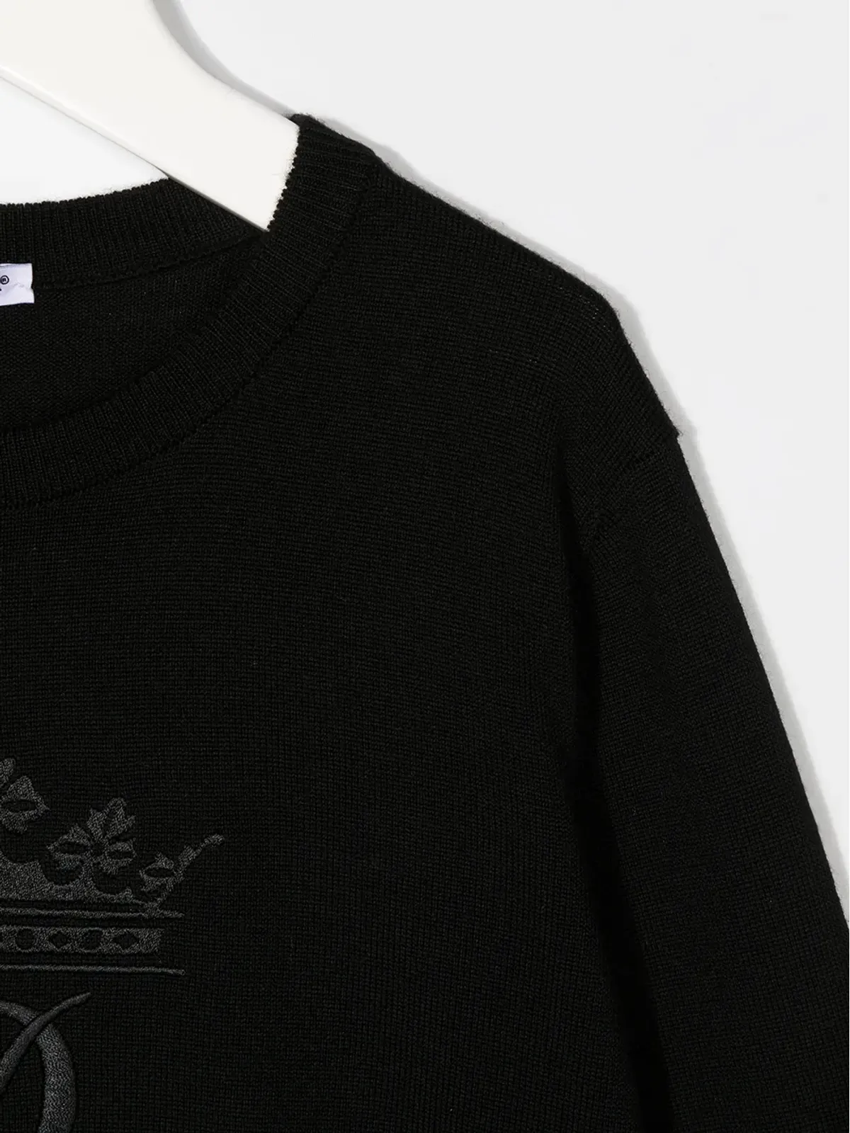 Dolce & Gabbana Kids ヘリテージ刺繍ニット - ブラック - 画像3