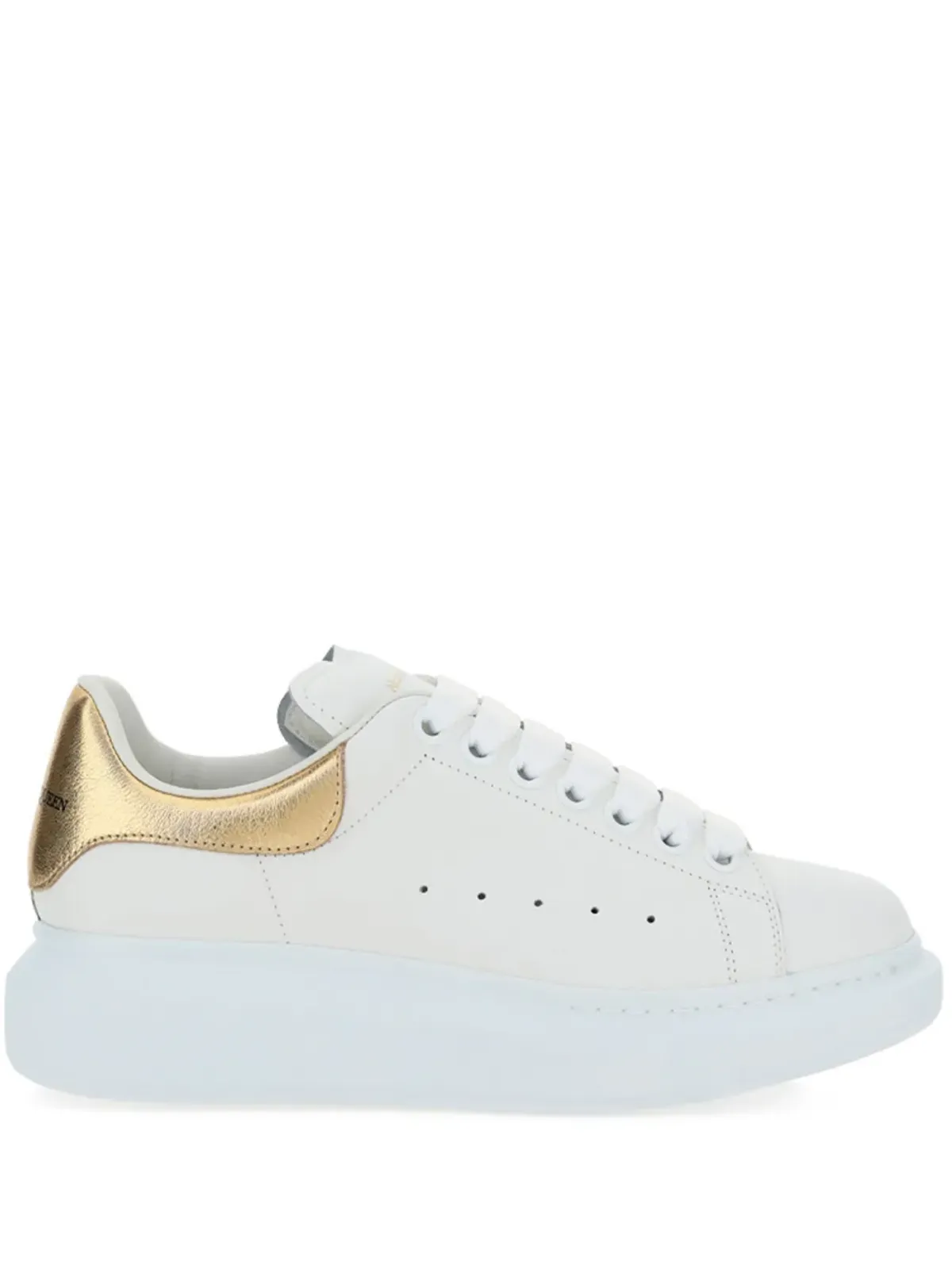 Alexander McQueen オーバーサイズ メタリックレザー スニーカー - 画像1