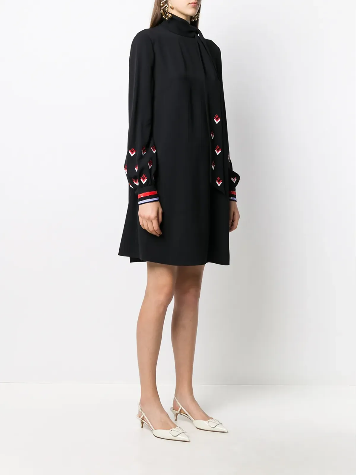 Valentino Garavani スパンコールディテール長袖ドレス ブラック - 画像3