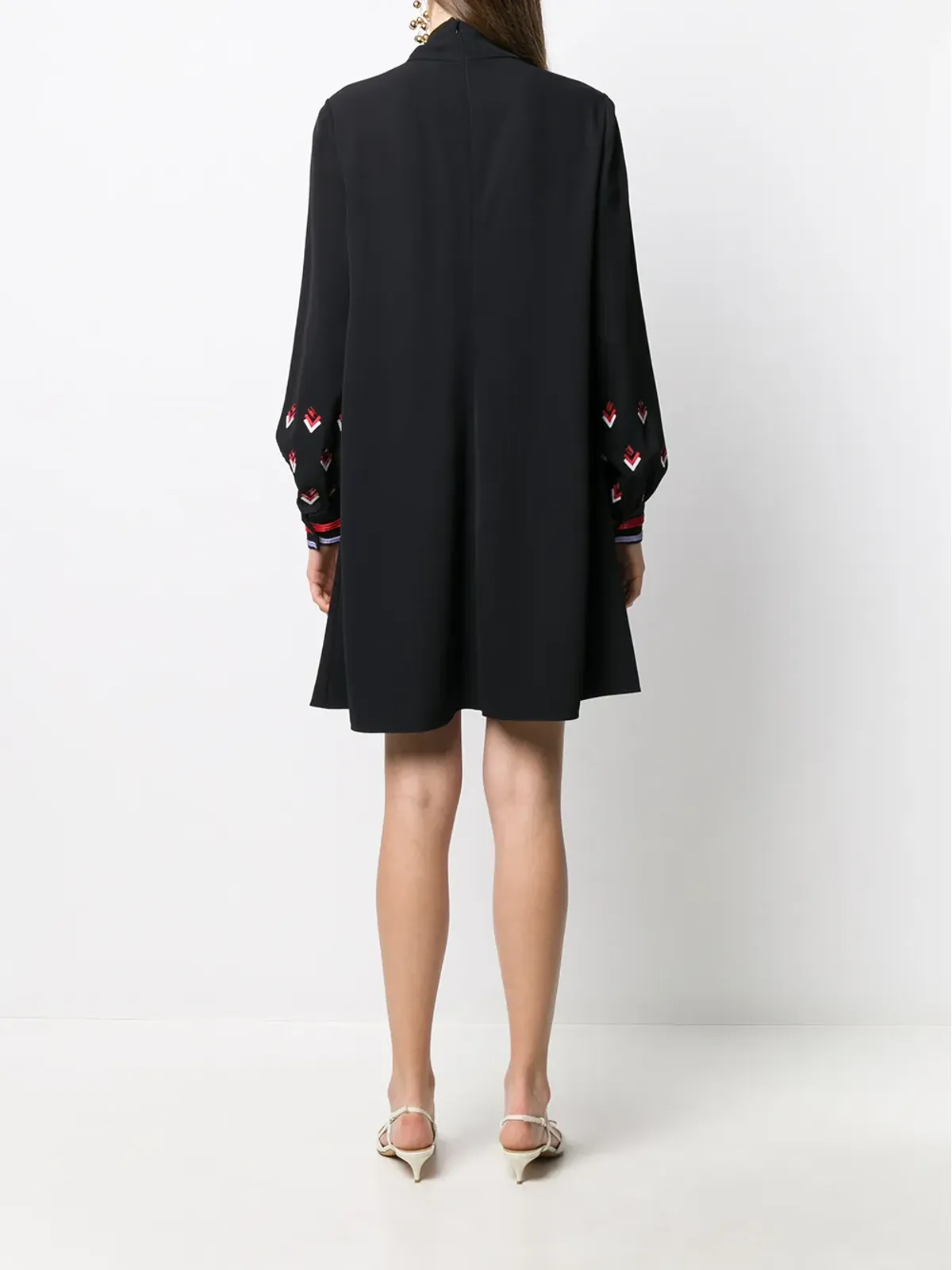 Valentino Garavani スパンコールディテール長袖ドレス ブラック - 画像4