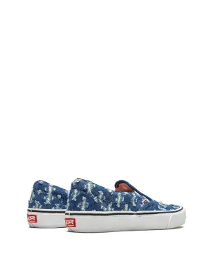 Vans x Supreme スリップオンプロ ブルーホールパンチデニムスニーカー - サムネイル3
