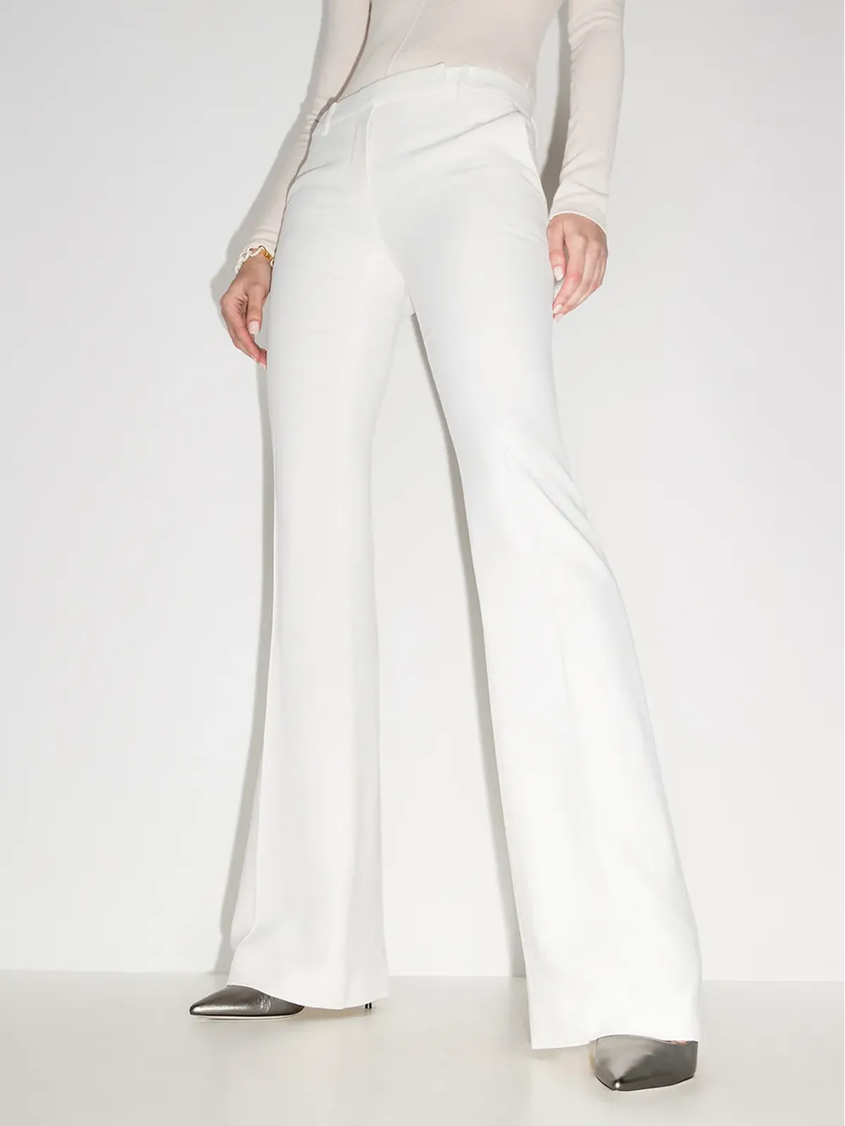 Alexander McQueen ミッドライズフレアパンツ - White - 画像2