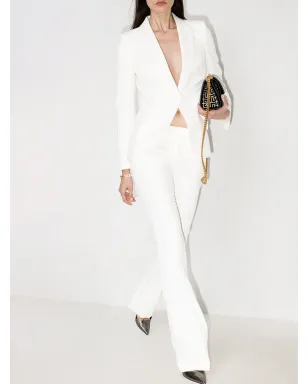 Alexander McQueen ミッドライズフレアパンツ - White - サムネイル4