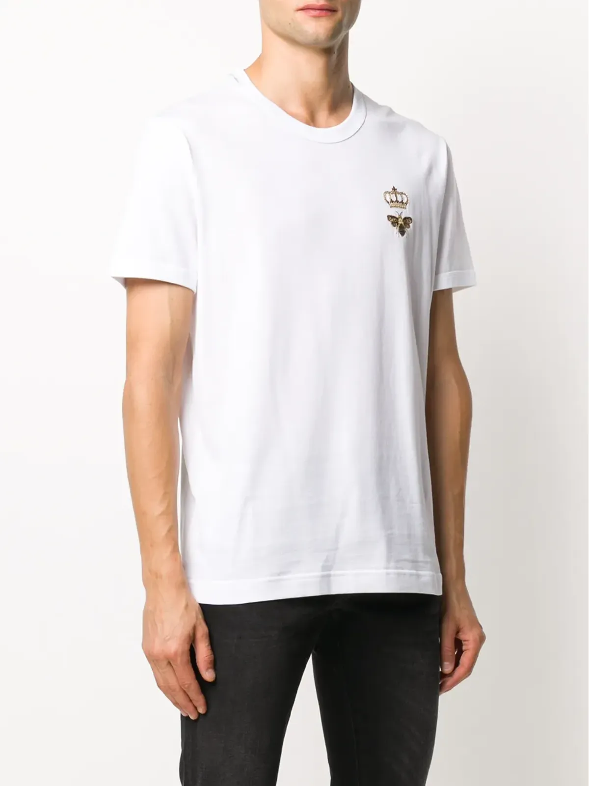 Dolce & Gabbana 刺繍ビーとクラウンモチーフ コットンTシャツ - 画像4
