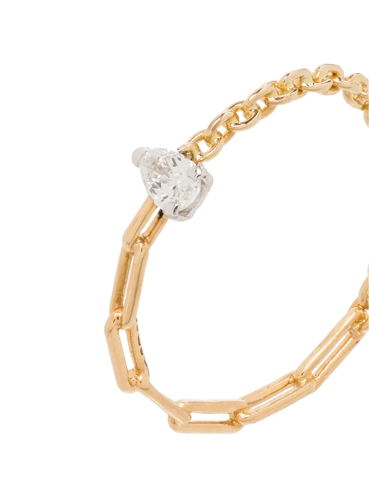 Yvonne Léon 18K イエローゴールド ペアシェイプ ダイヤモンド リング - 画像3