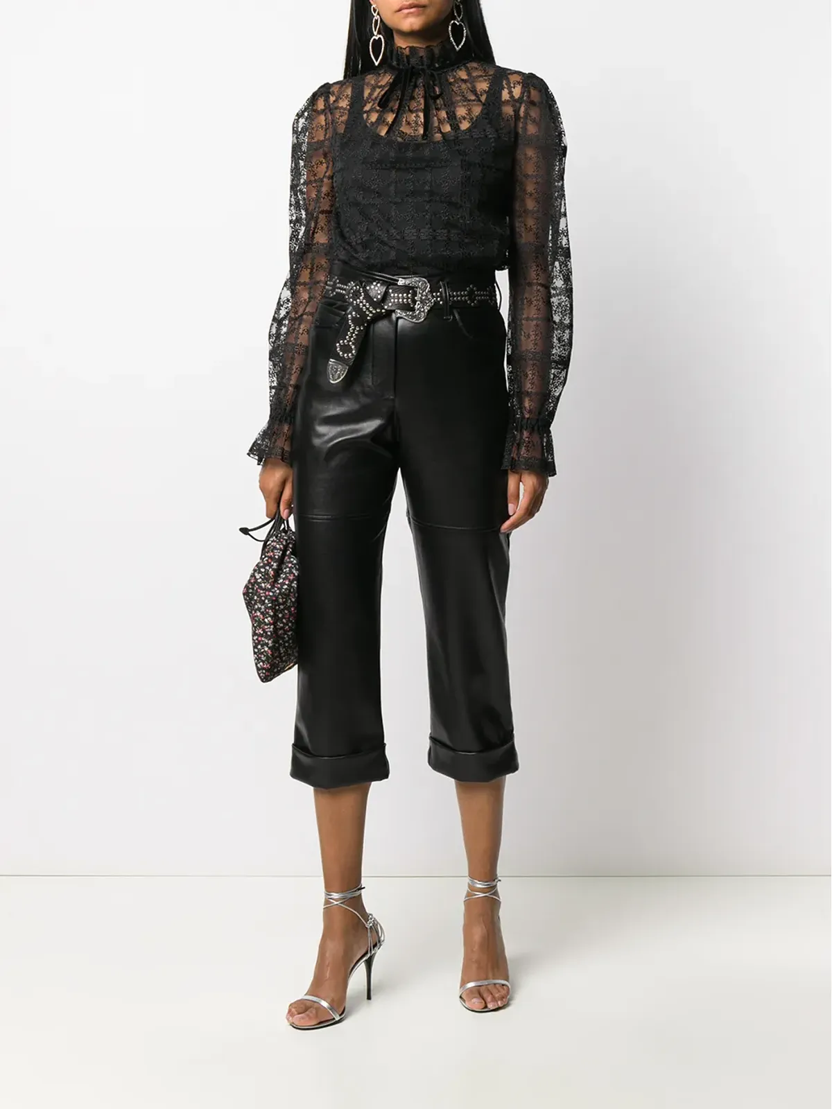 Philosophy Di Lorenzo Serafini クロップドフェイクレザーパンツ - 画像2