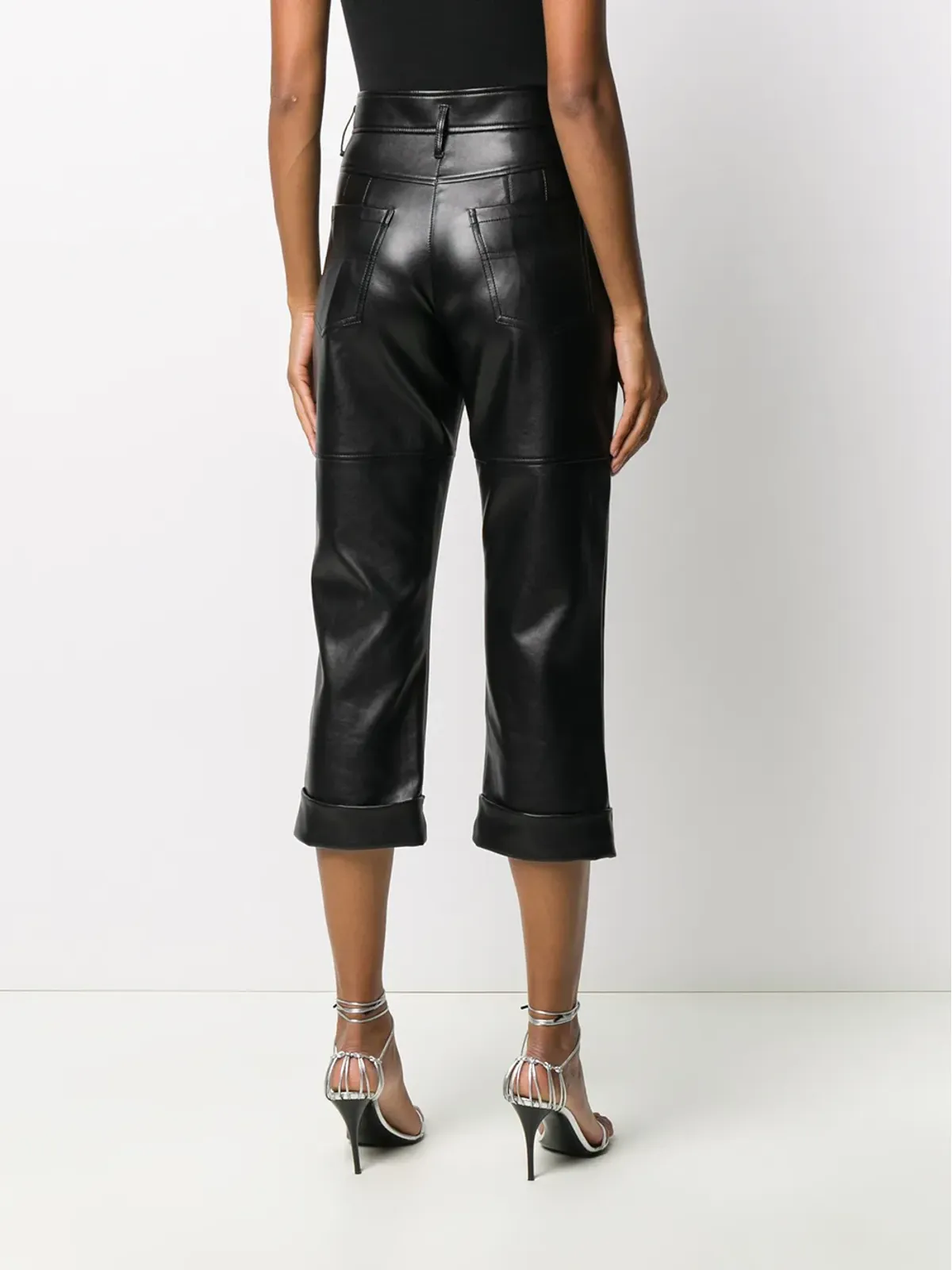 Philosophy Di Lorenzo Serafini クロップドフェイクレザーパンツ - 画像4