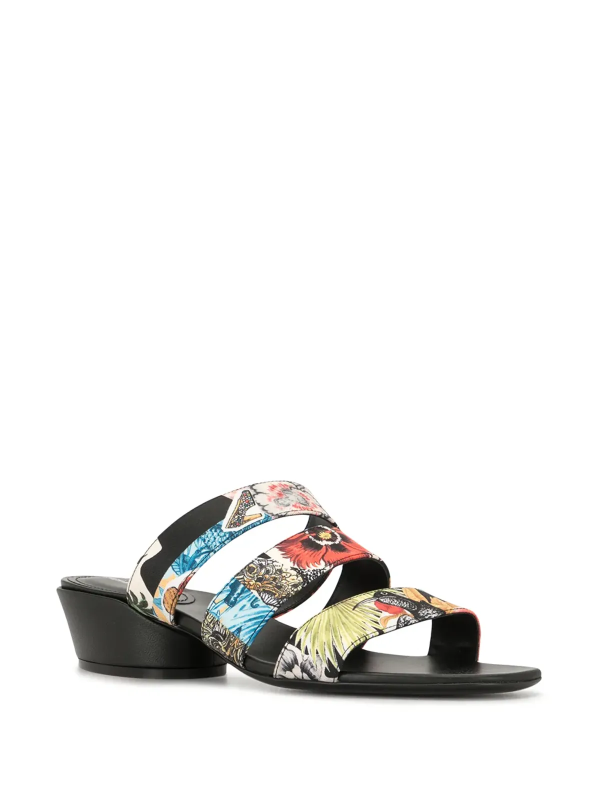 Ferragamo 花柄プリント サンダル ブラック - 画像2