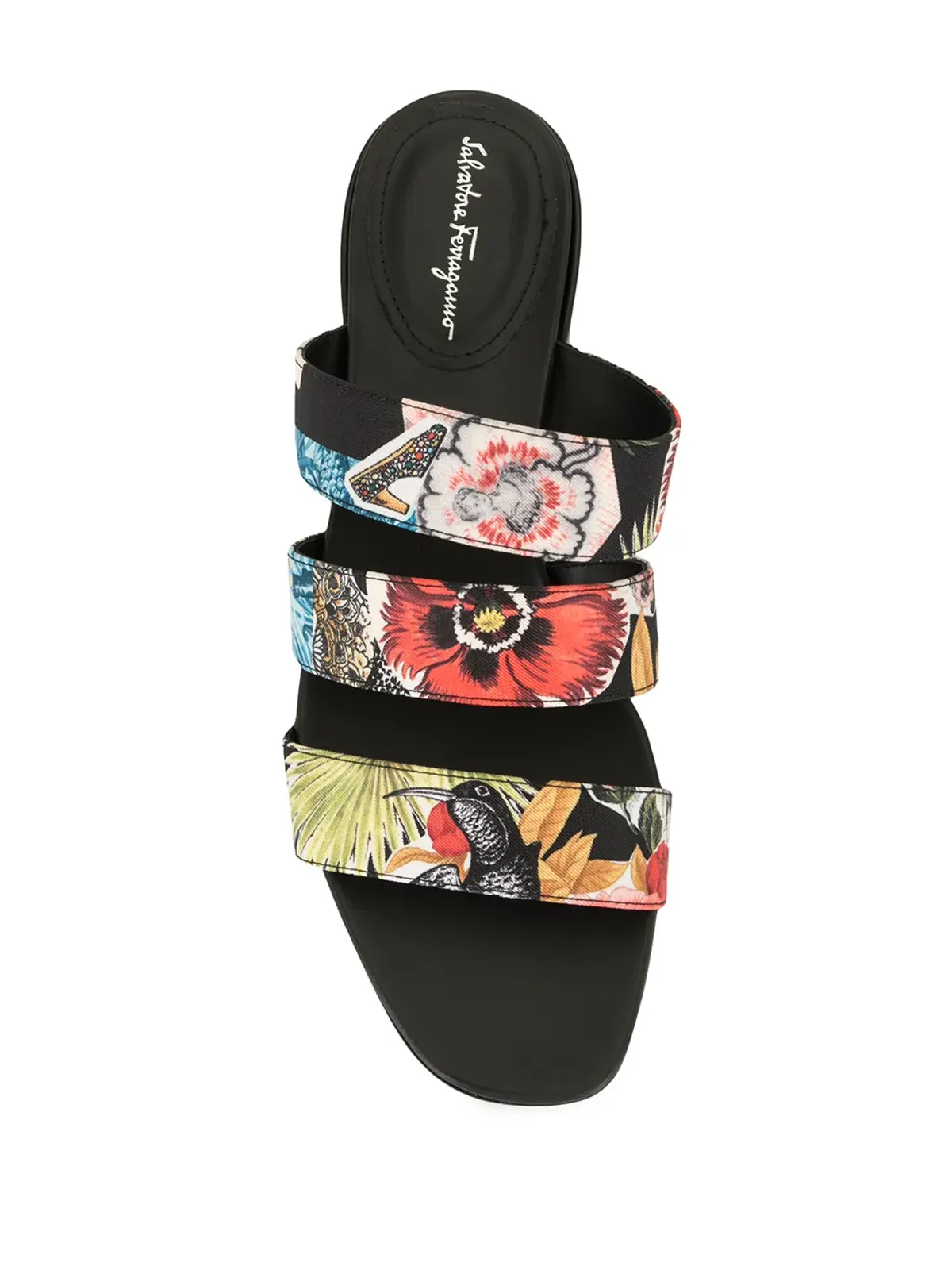 Ferragamo 花柄プリント サンダル ブラック - 画像4